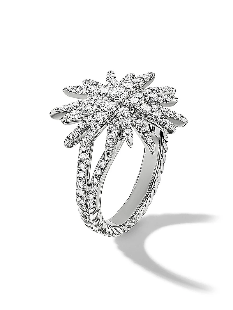 Starburst Ring in 18K White Gold