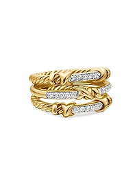Petite Helena Wrap Three Row Ring 18K Yellow Gold