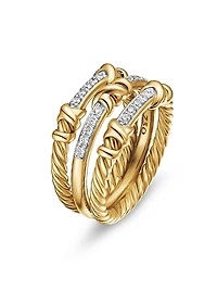Petite Helena Wrap Three Row Ring 18K Yellow Gold