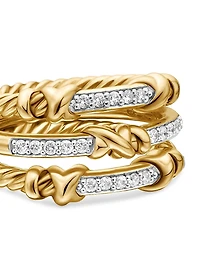 Petite Helena Wrap Three Row Ring 18K Yellow Gold