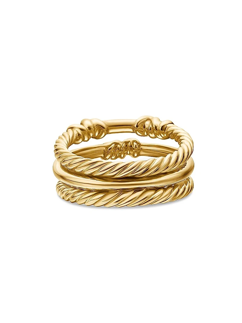 Petite Helena Wrap Three Row Ring 18K Yellow Gold