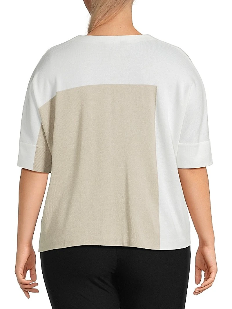 Abstract Colorblock Knit Top