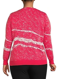 Abstract V-Neck Knit Jacket