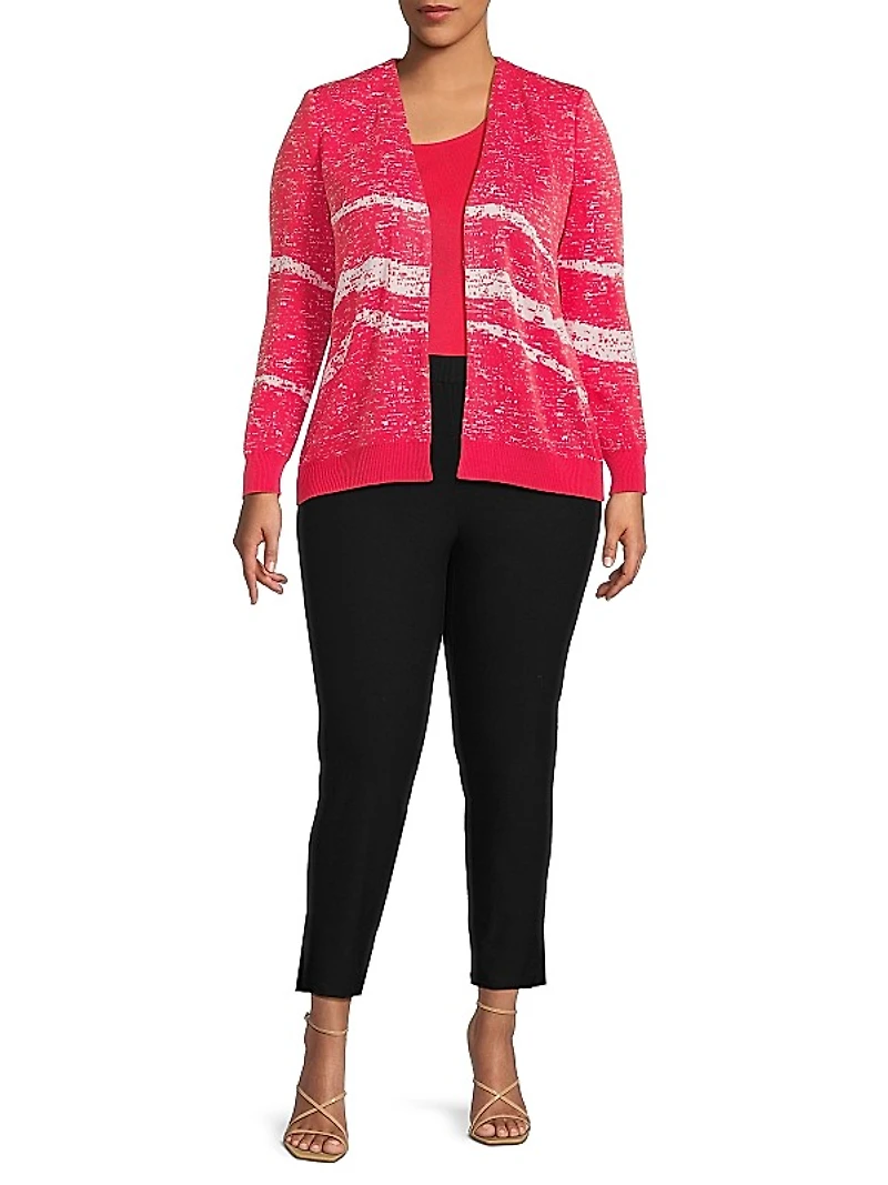 Abstract V-Neck Knit Jacket