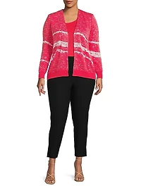 Abstract V-Neck Knit Jacket