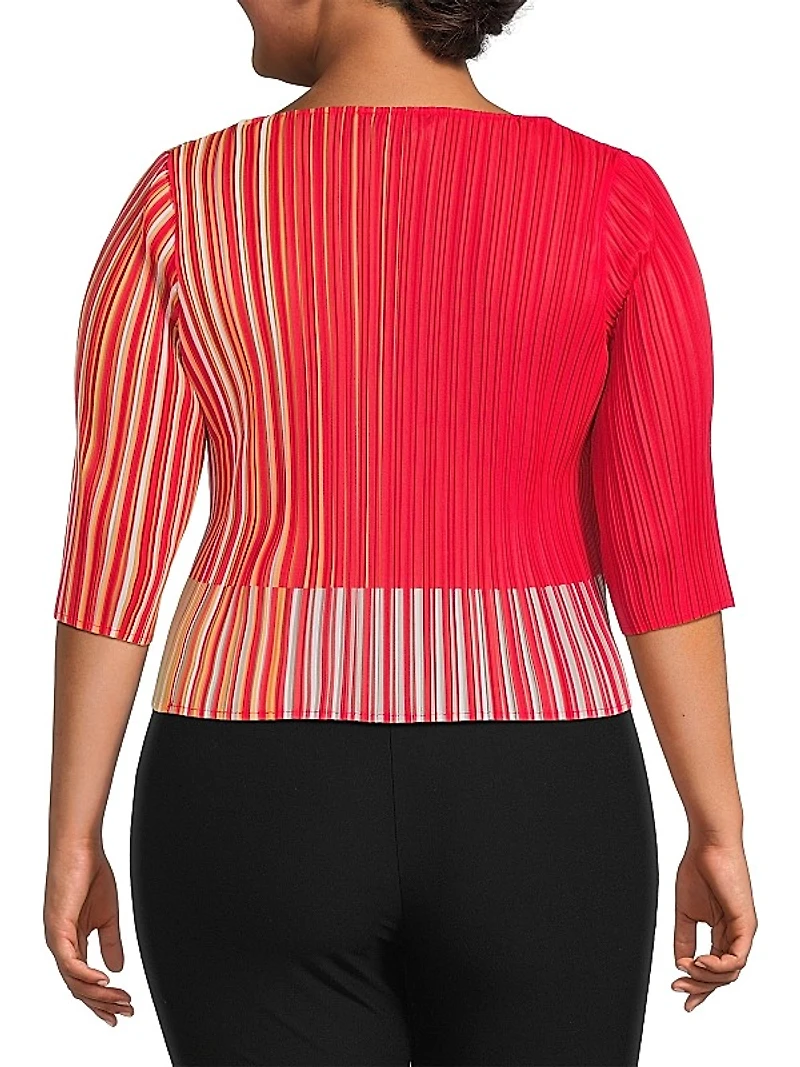Plissé Cotton-Blend Top