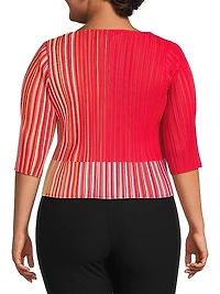 Plissé Cotton-Blend Top