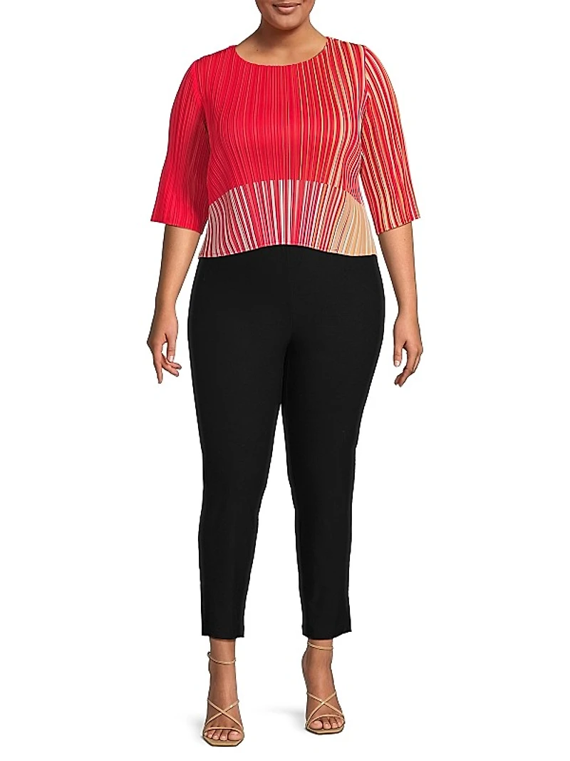 Plissé Cotton-Blend Top