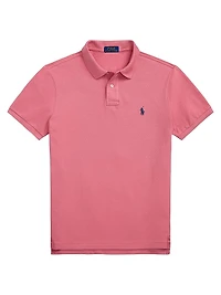 Basic Mesh Knit Polo Shirt