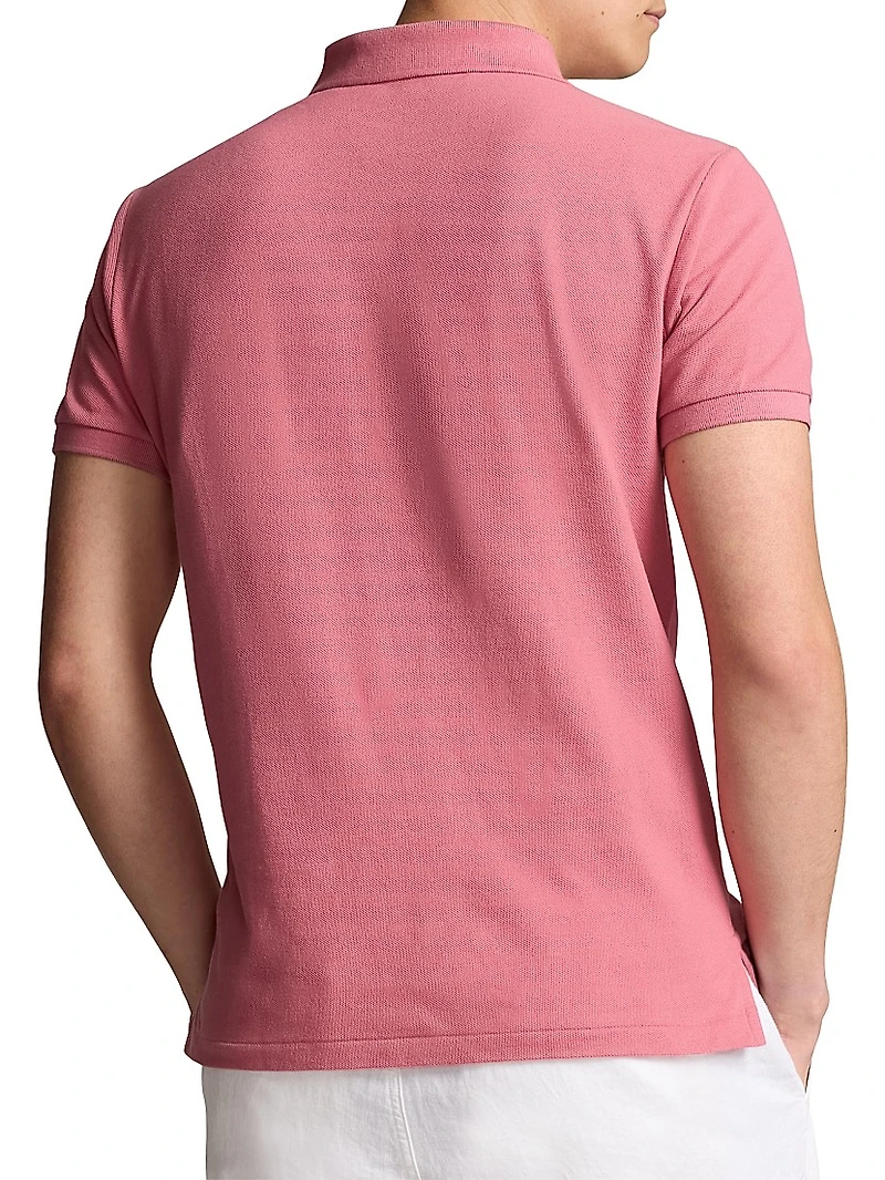 Basic Mesh Knit Polo Shirt