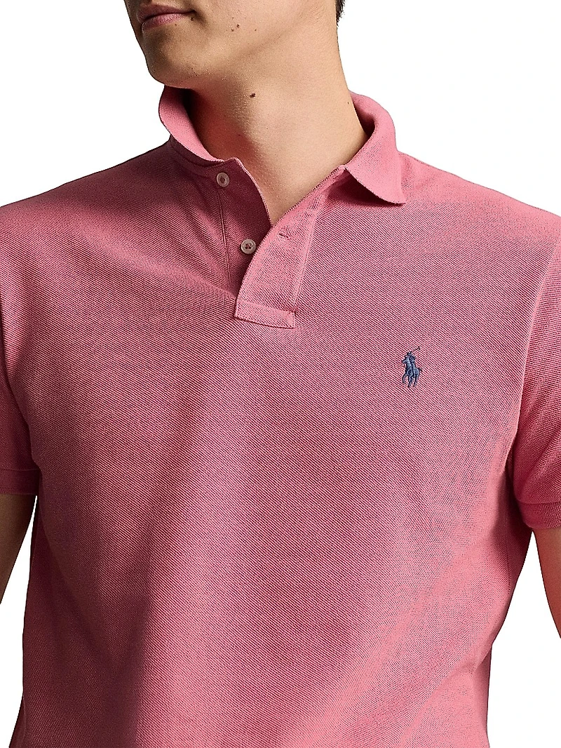 Basic Mesh Knit Polo Shirt