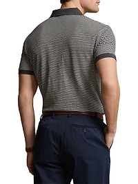 Striped Stretch Mesh Polo Shirt