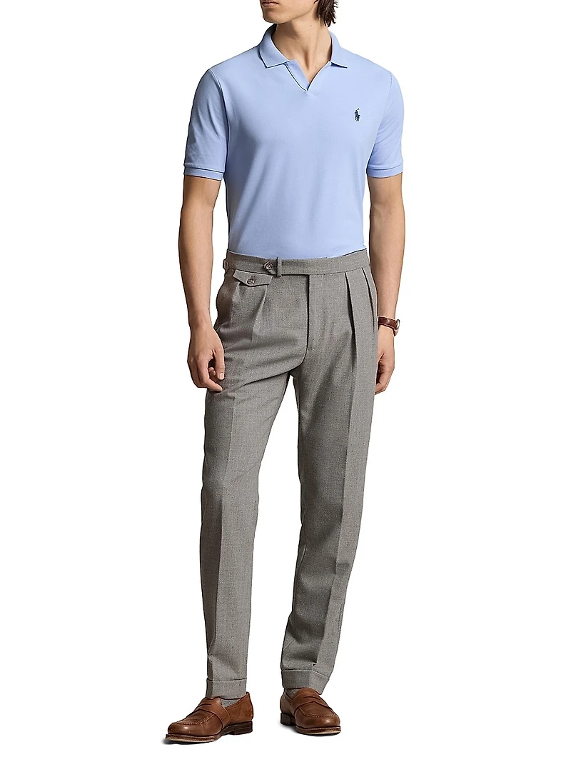 Stretch Mesh Johnny Collar Polo Shirt