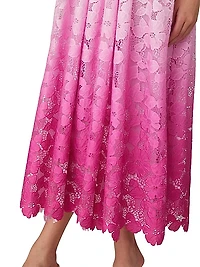 Tulip Ombré Floral Lace Midi-Dress