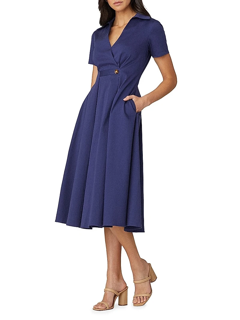 Ashland Cotton Surplice Midi-Dress