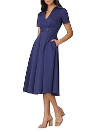 Ashland Cotton Surplice Midi-Dress