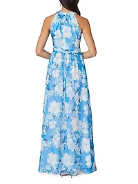 Athens Floral Silk-Blend Maxi Dress