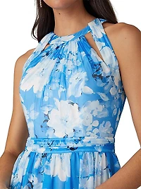 Athens Floral Silk-Blend Maxi Dress