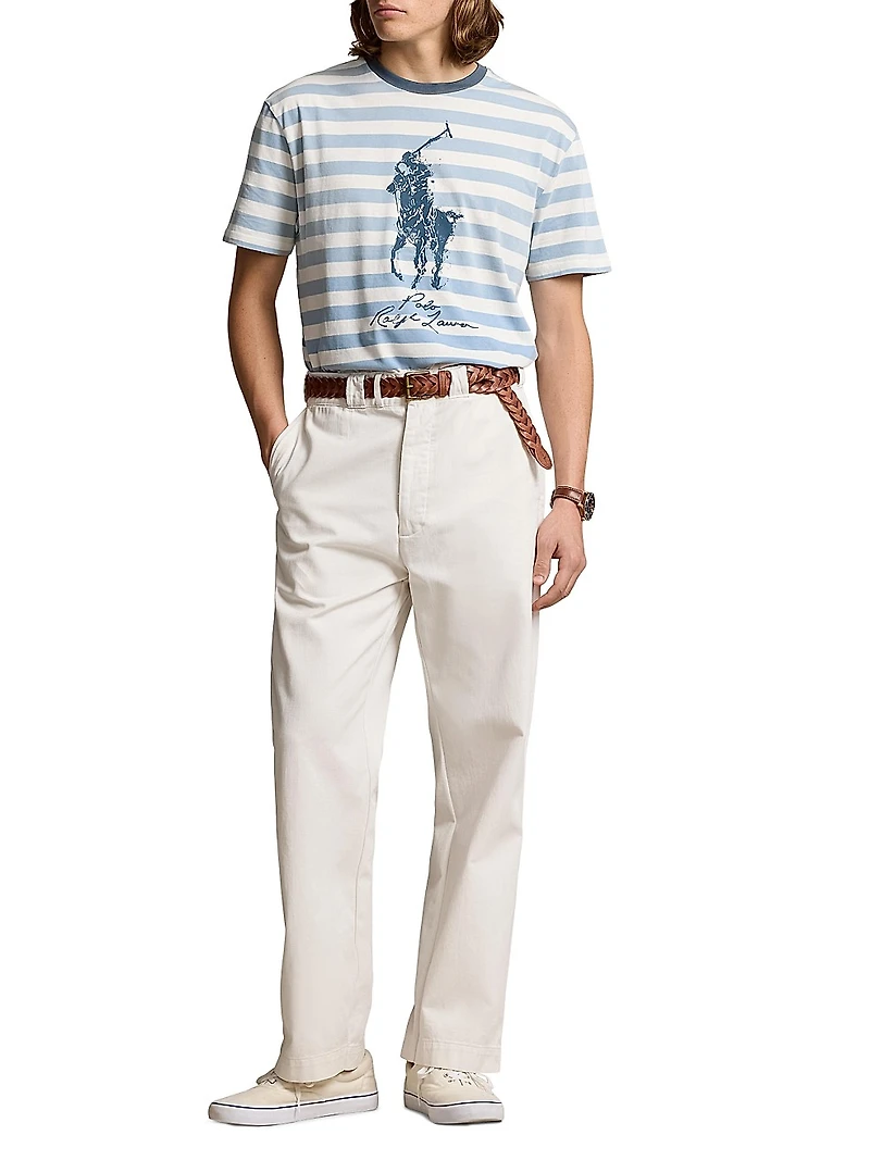 Striped Logo Cotton T-Shirt