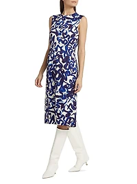 Delavina Printed Sheath Midi-Dress