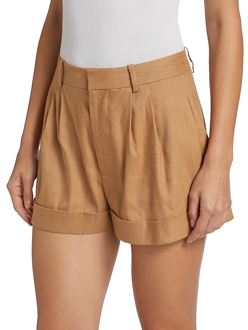 Conry Pleated Linen-Blend Shorts
