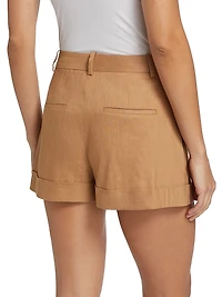 Conry Pleated Linen-Blend Shorts