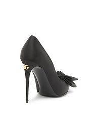 100MM Bow-Detailed Satin Pumps