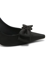 100MM Bow-Detailed Satin Pumps