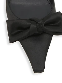 30MM Bow-Detailed Satin Kitten-Heel Pumps
