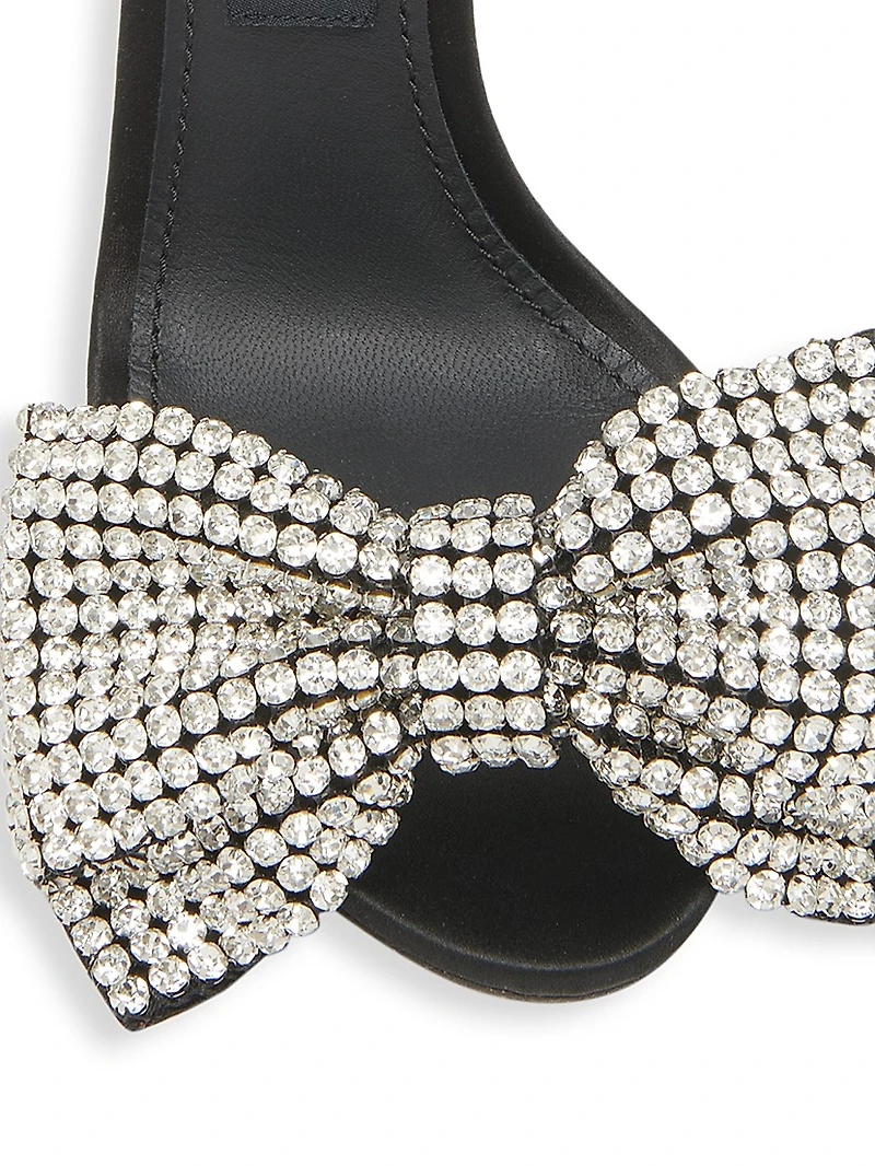 100MM Crystal-Embellished Bow Sandals