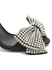 100MM Crystal-Embellished Bow Sandals