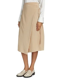 Asymmetric Wrap Midi-Skirt