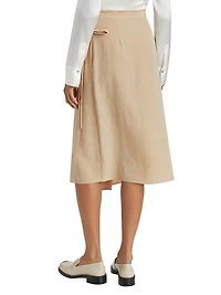 Asymmetric Wrap Midi-Skirt
