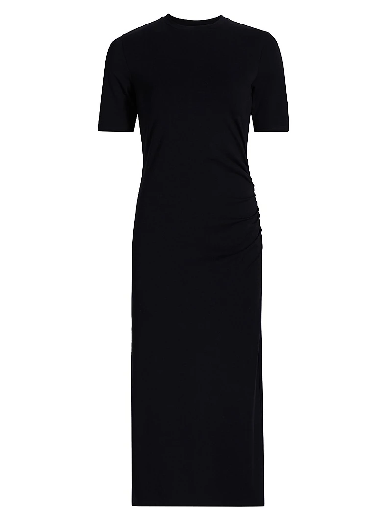 Jersey Short-Sleeve Midi-Dress