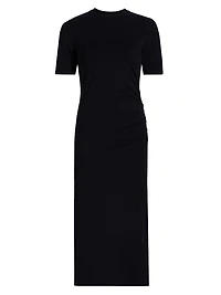 Jersey Short-Sleeve Midi-Dress