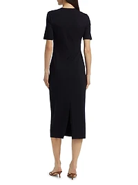 Jersey Short-Sleeve Midi-Dress