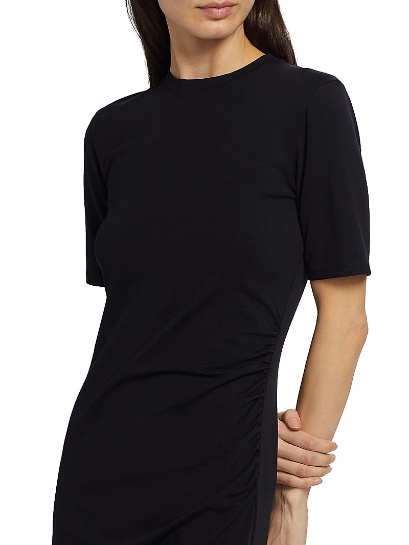 Jersey Short-Sleeve Midi-Dress