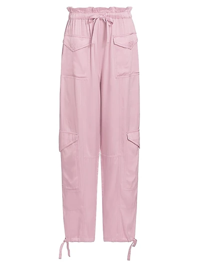 Washed Satin Paperbag Cargo Pants