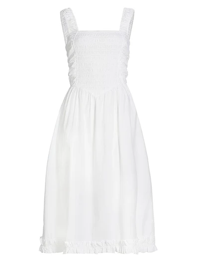 Cotton Poplin Smock Midi-Dress
