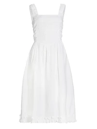 Cotton Poplin Smock Midi-Dress