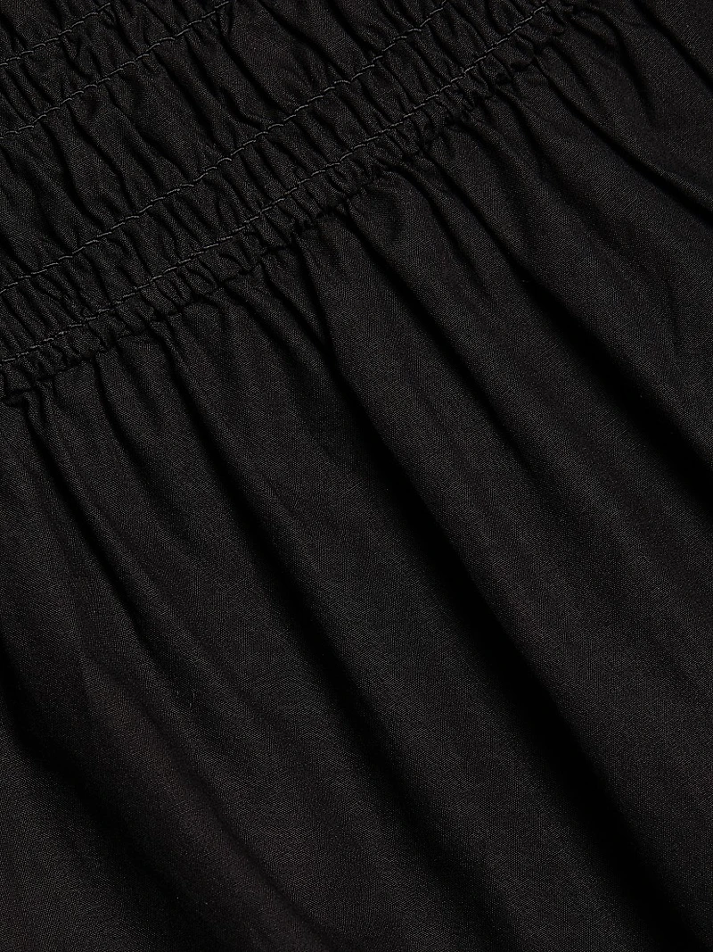 Smocked Cotton Peplum Top