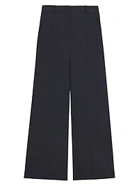 Linen-Blend Wide-Leg Trousers