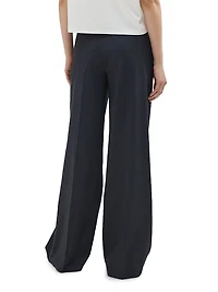 Linen-Blend Wide-Leg Trousers