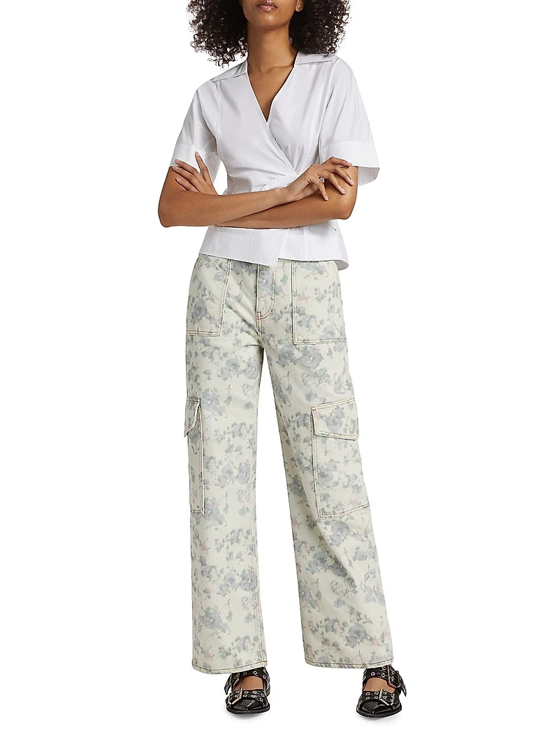 Angi Floral Straight Cargo Jeans