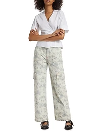 Angi Floral Straight Cargo Jeans