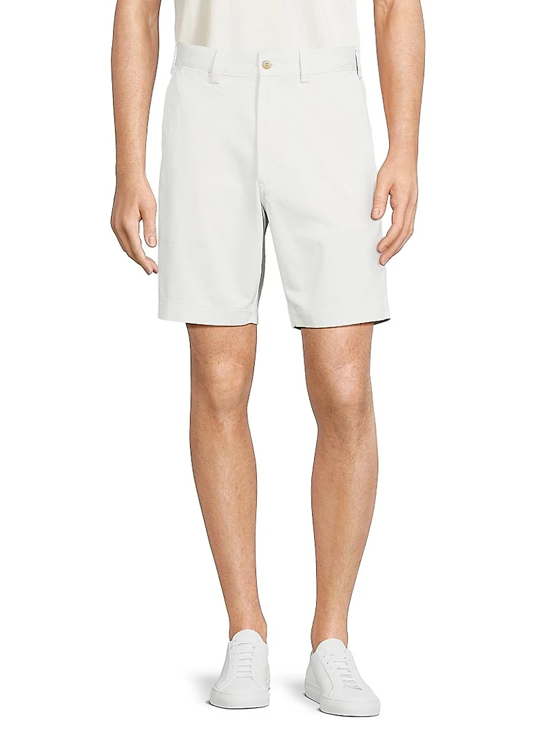 Cotton Flat-Front Shorts