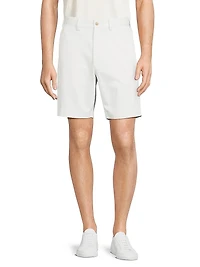 Cotton Flat-Front Shorts