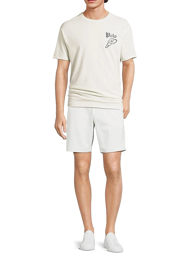 Cotton Flat-Front Shorts