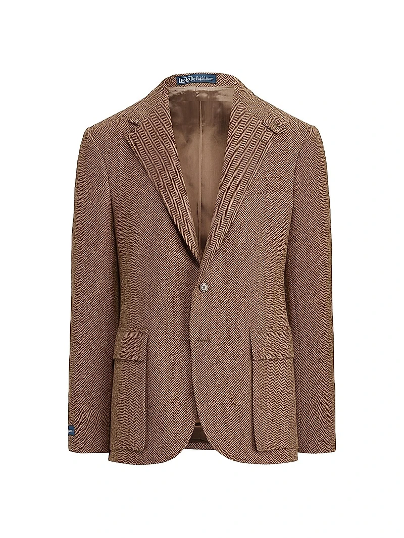 RL67 Herringbone Wool Two-Button Sport Coat