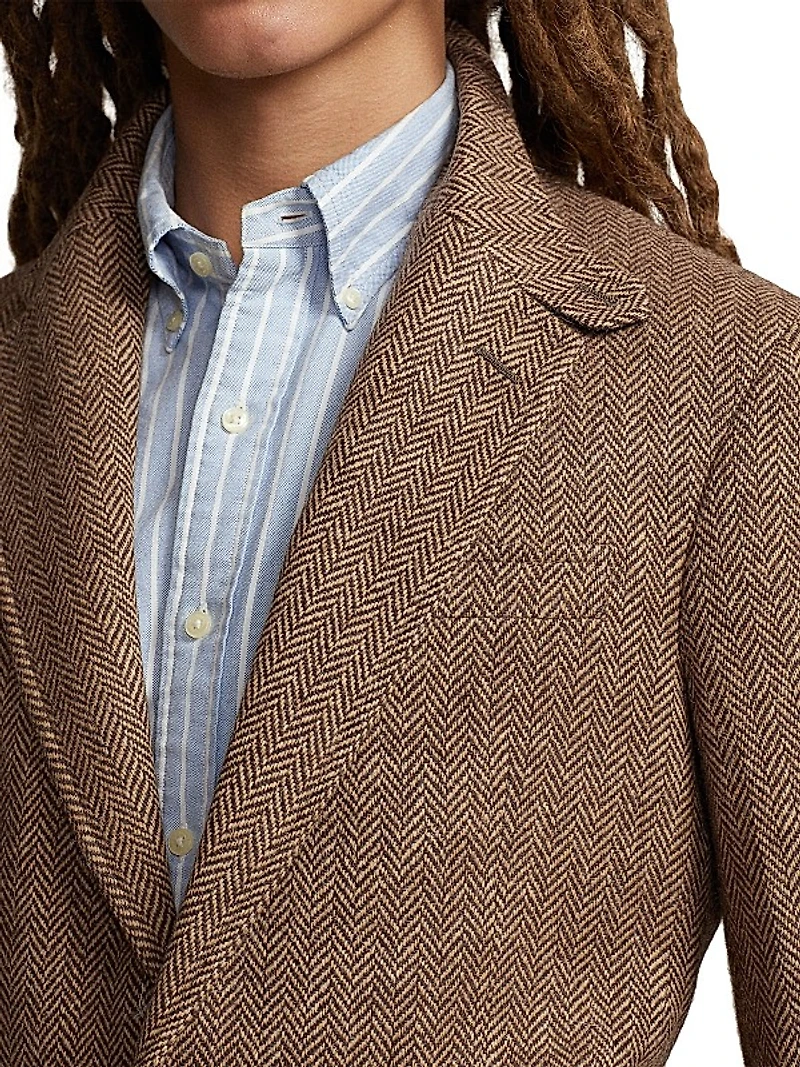 RL67 Herringbone Wool Two-Button Sport Coat